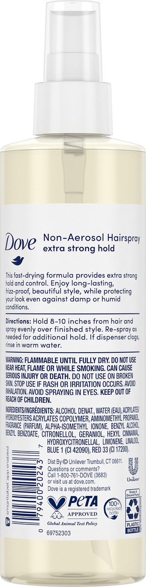 slide 2 of 5, Dove Style + Care Strength and Shine Extra Hold Hairspray, 9.25 oz