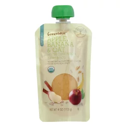 GreenWise Organic Baby Food, Apple, Banana & Oat, Stage 2 