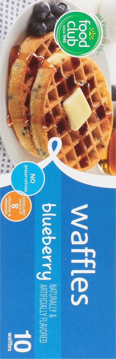 slide 13 of 14, Food Club Blueberry Waffles 10 ea, 10 ct