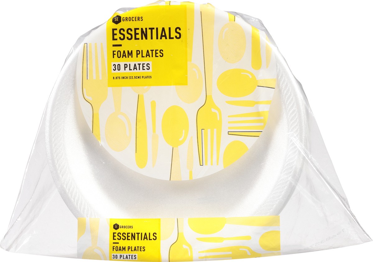 slide 8 of 9, Essentials Foam Plates, 30 ct