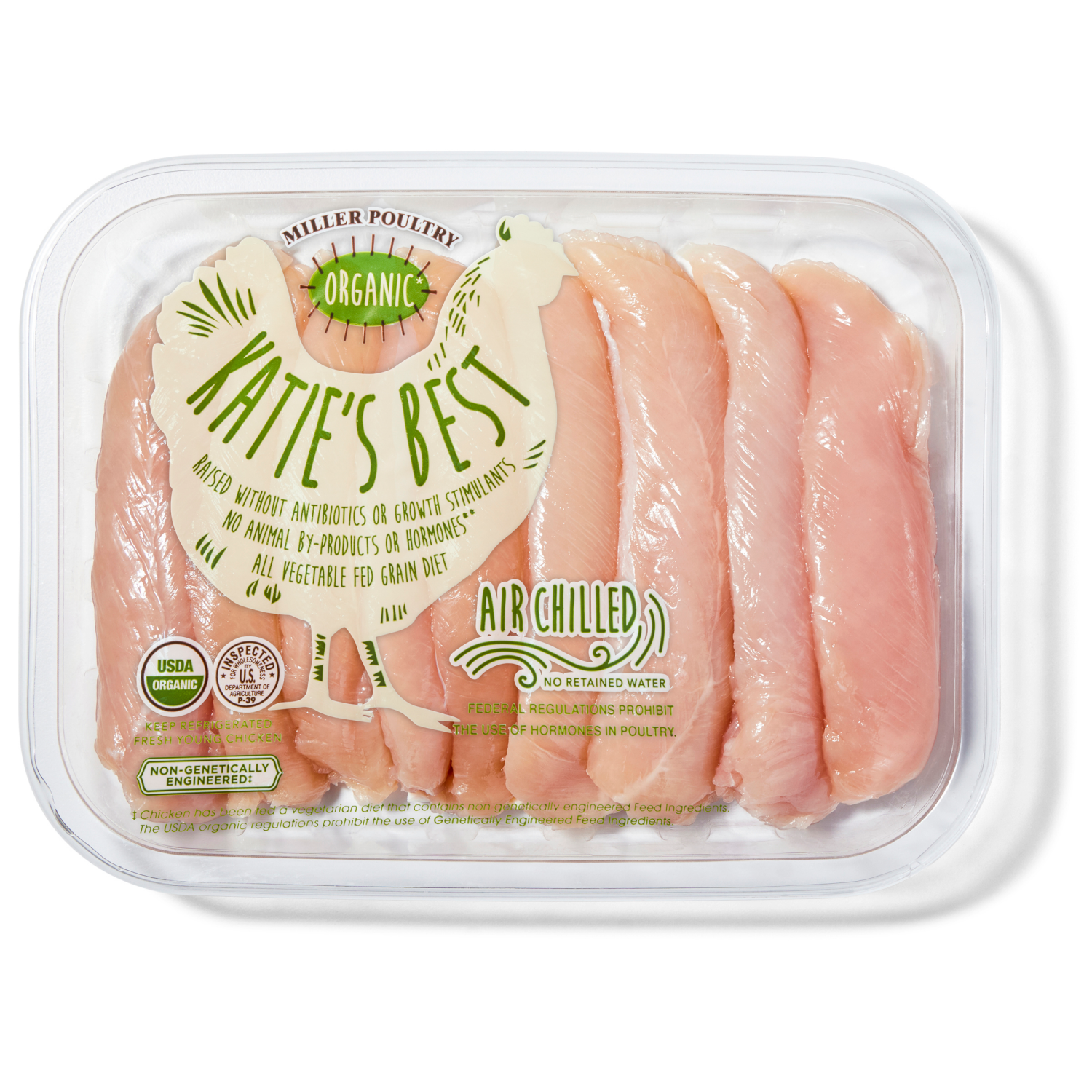 slide 1 of 3, Katie's Best Organic Chicken Tenders, per lb