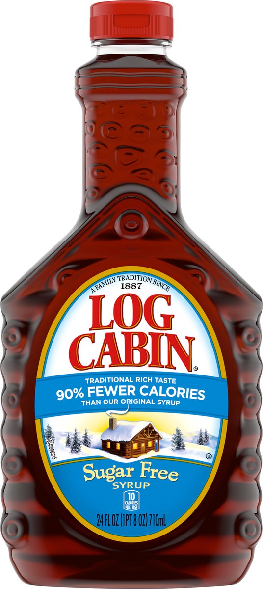 slide 3 of 13, Log Cabin Sugar Free Syrup 24 oz, 24 oz