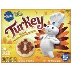 Pillsbury Ready To Bake Turkey Shape Sugar Cookie Dough, 20 Cookies, 9.1 oz.