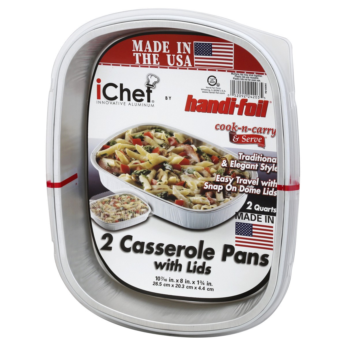 slide 2 of 9, Handi-foil Casserole Pans, with Lids, 2 Quarts, 2 ct