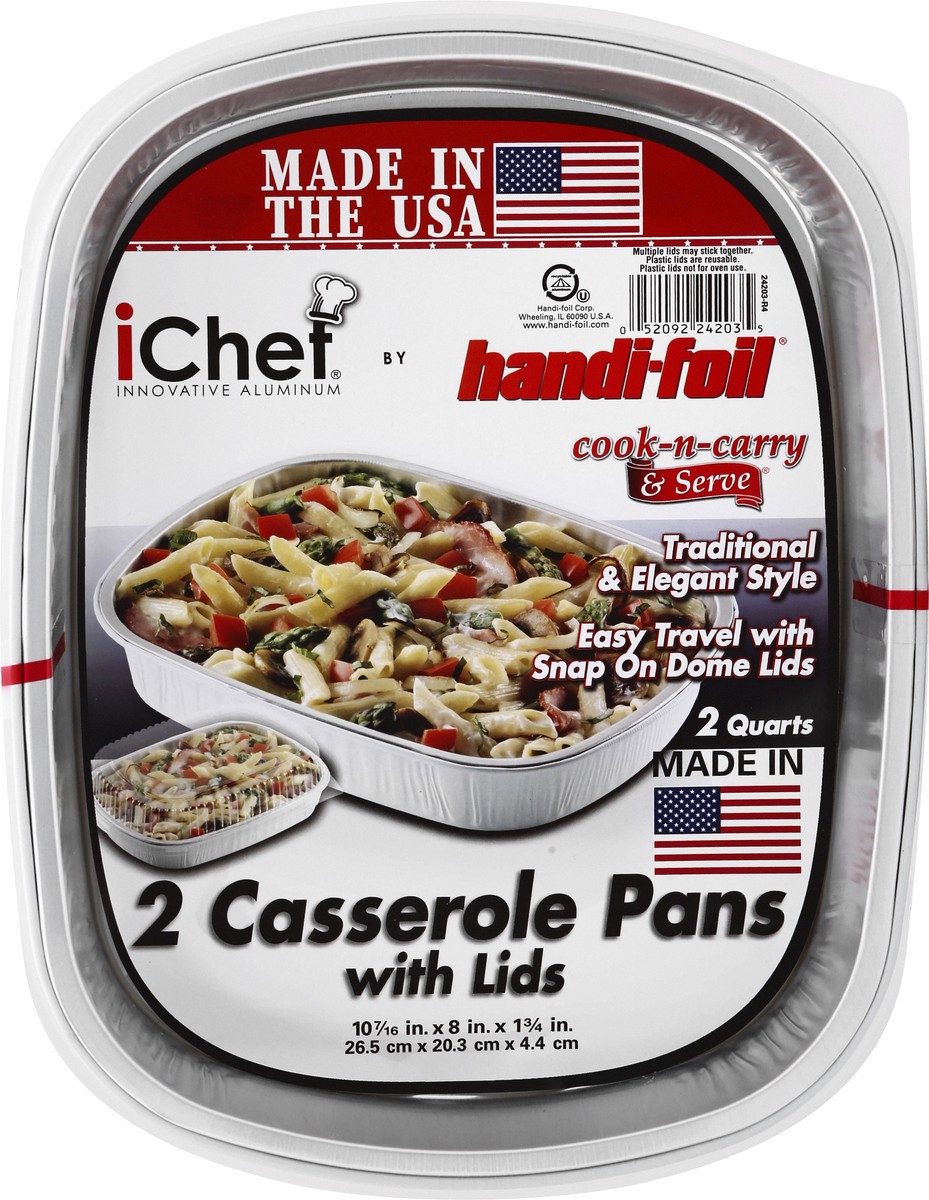slide 9 of 9, Handi-foil Casserole Pans, with Lids, 2 Quarts, 2 ct