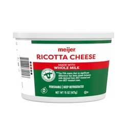 Meijer Ricotta Cheese Whole Milk 15 Oz