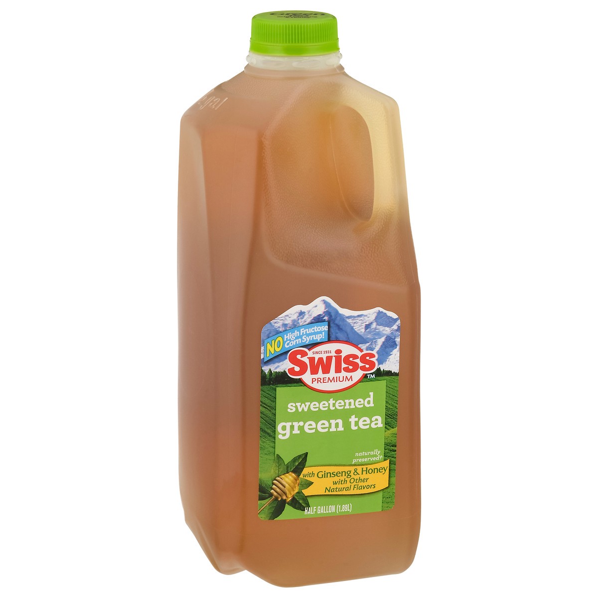 slide 5 of 13, Swiss Premium Sweetened Ginseng & Honey Green Tea - 1/2 gal, 1/2 gal