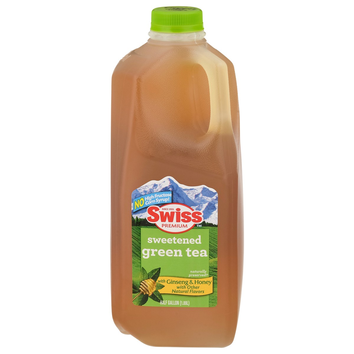 slide 1 of 13, Swiss Premium Sweetened Ginseng & Honey Green Tea - 1/2 gal, 1/2 gal