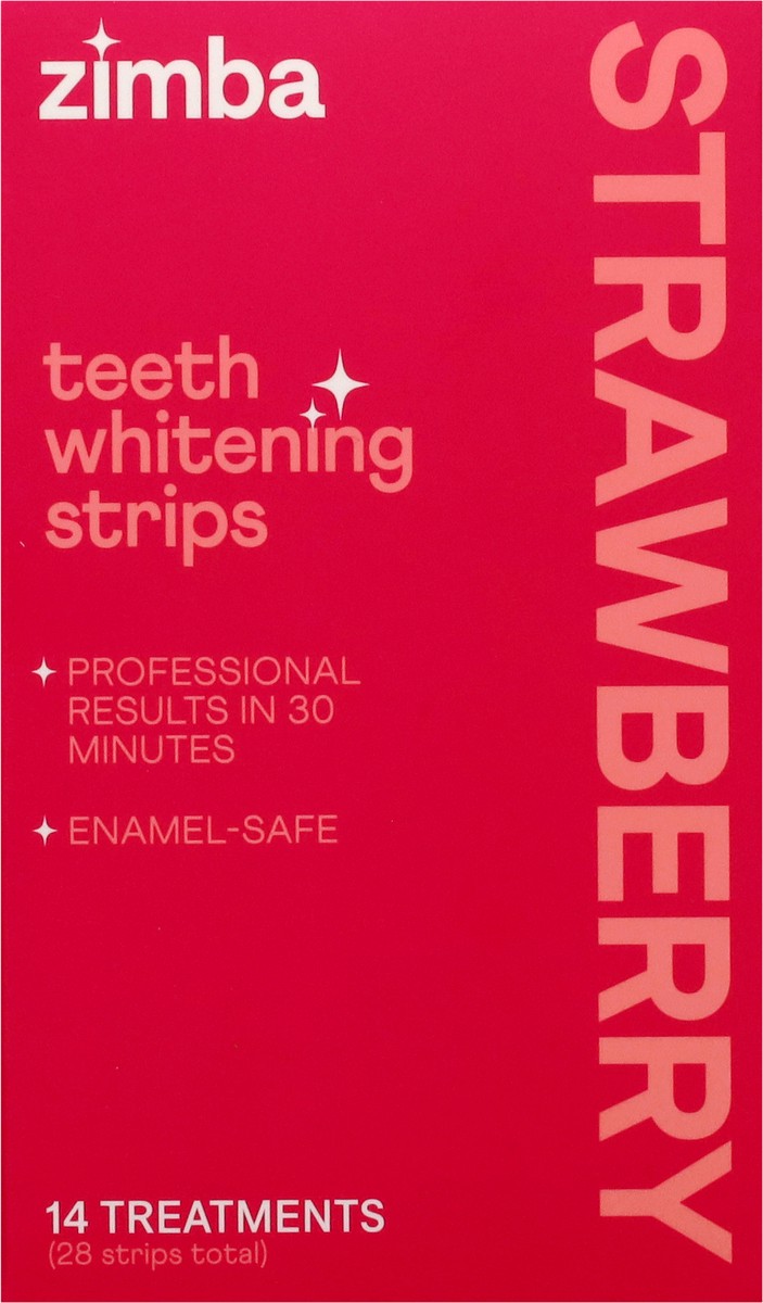 slide 10 of 13, Zimba Strawberry Teeth Whitening Strips, 1 ct