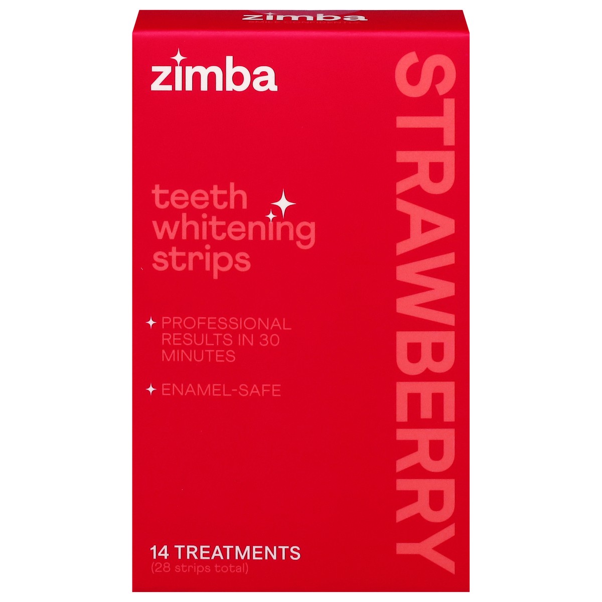 slide 1 of 13, Zimba Strawberry Teeth Whitening Strips, 1 ct