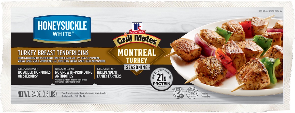 slide 5 of 5, Honeysuckle White McCormick Grill Mates Montreal Turkey Seasoning Turkey Breast Tenderloins, 24 oz