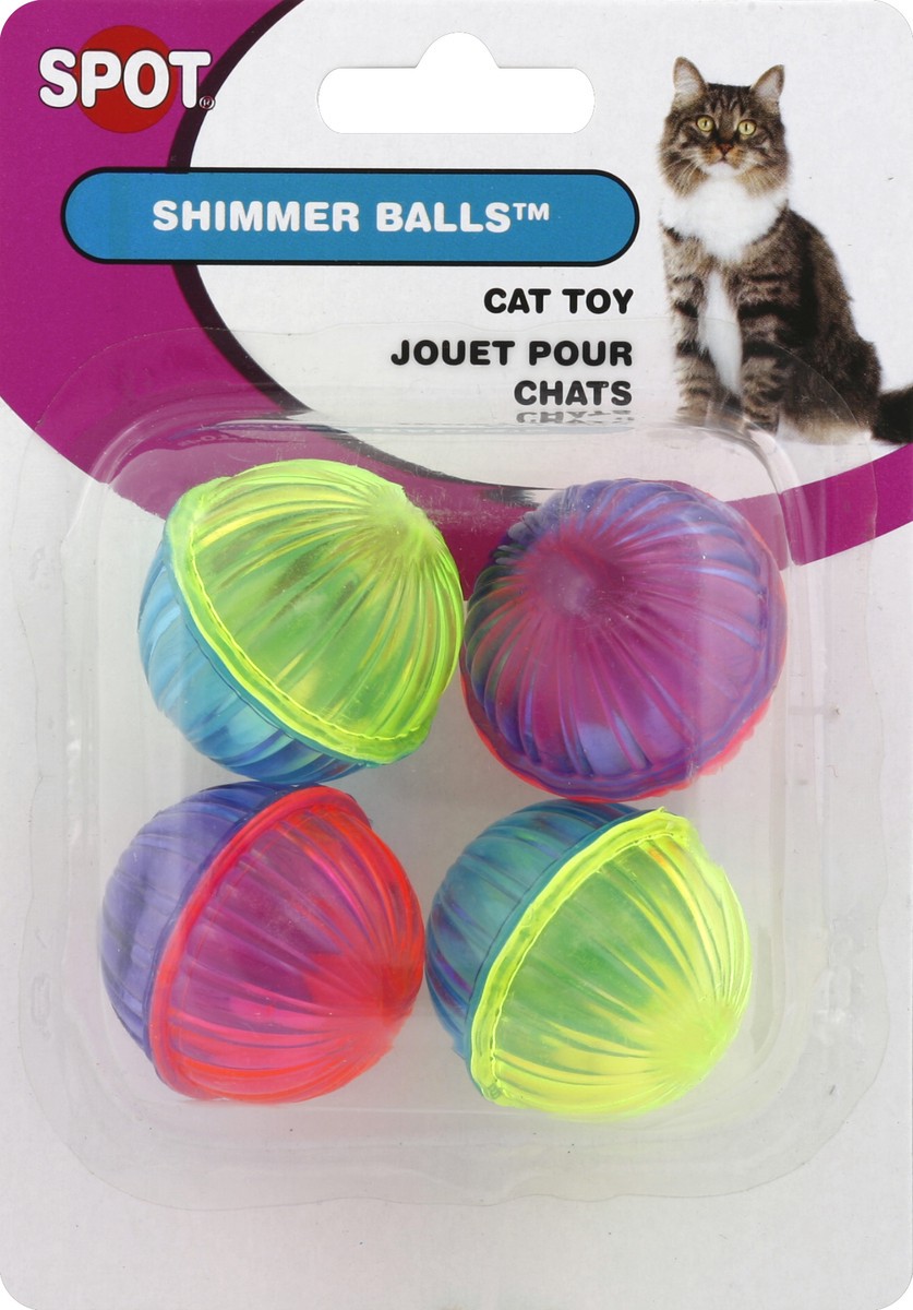 slide 2 of 2, SPOT Ethical Shimmer Balls Cat Toy, 4 ct