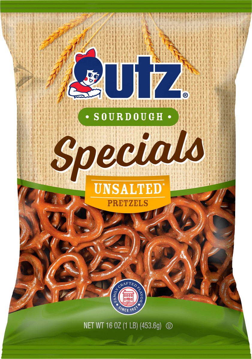 slide 6 of 7, Utz Pretzels Sourdough Specials Unsalted The Pounder - 16 Oz, 16 oz