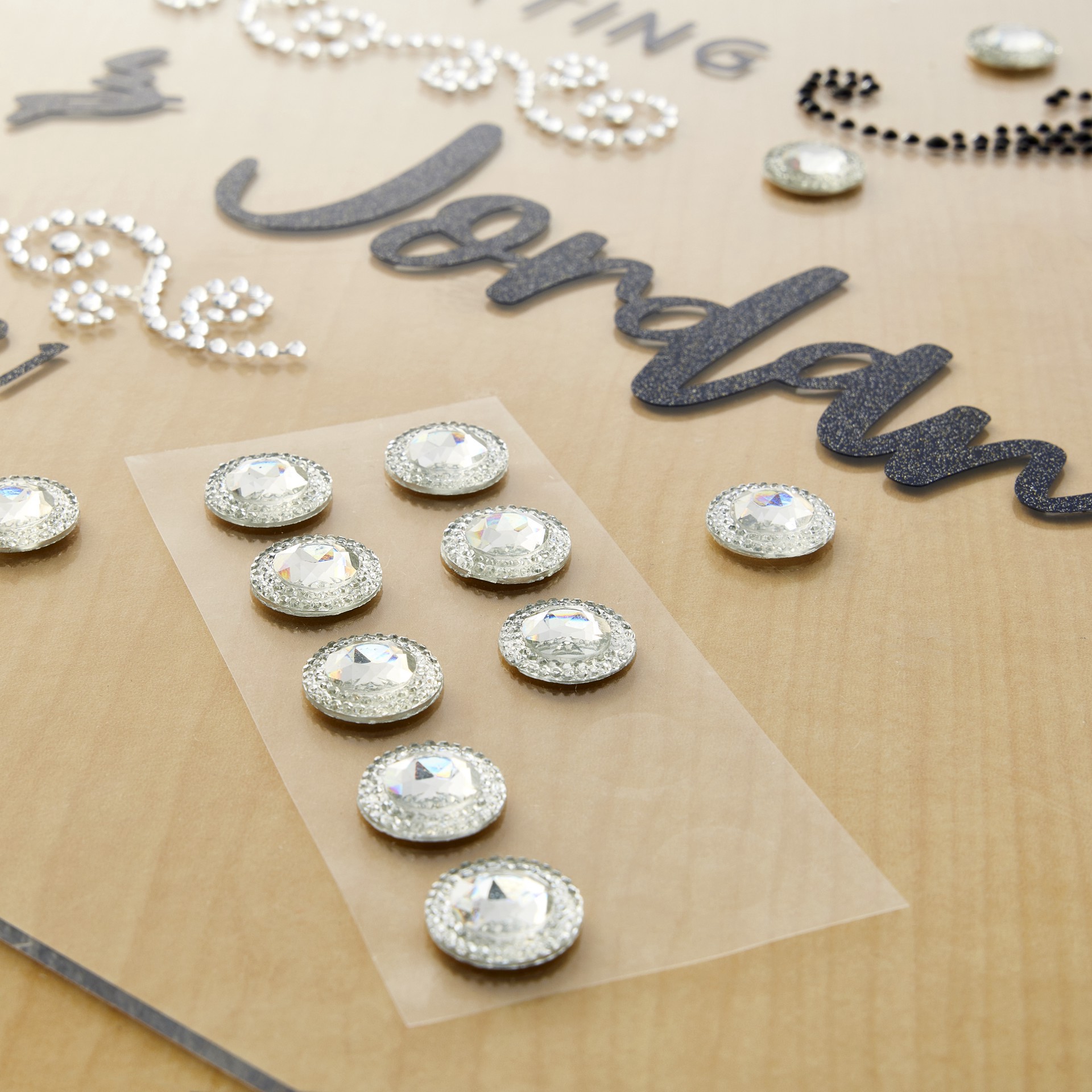 slide 2 of 3, 16mm Clear Rhinestone Stickers By Recollections, 16mm