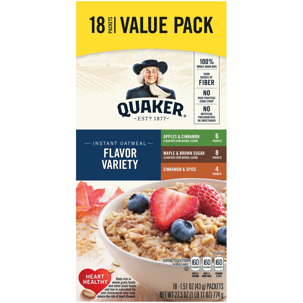 slide 2 of 10, Quaker Flavor Variety Instant Oatmeal, 10 ct; 1.51 oz