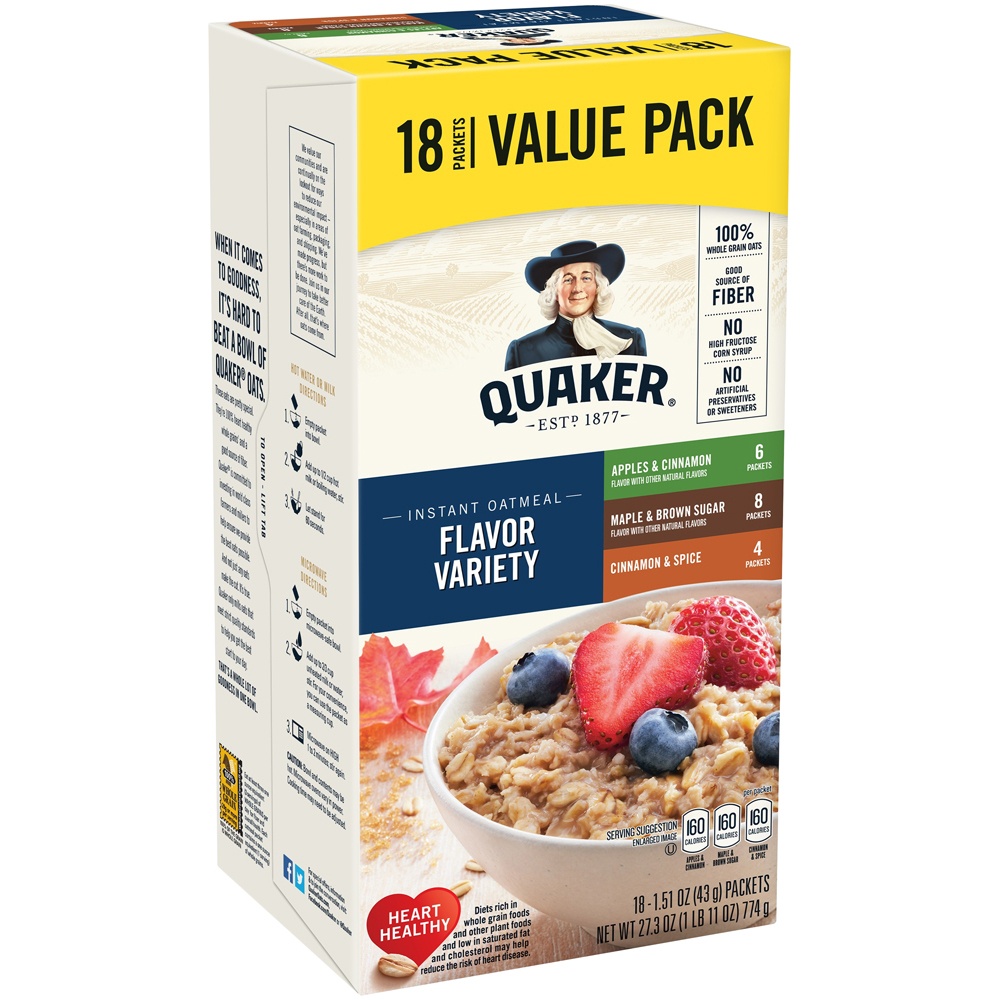 slide 3 of 10, Quaker Flavor Variety Instant Oatmeal, 10 ct; 1.51 oz