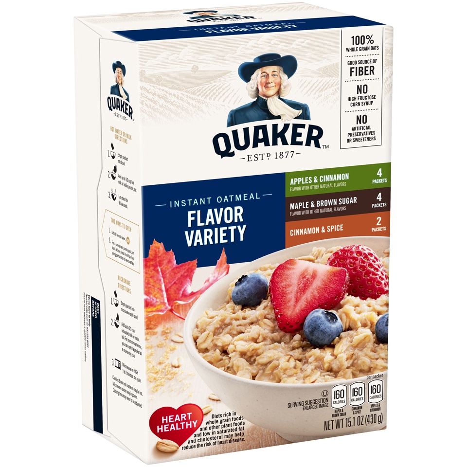 slide 8 of 10, Quaker Flavor Variety Instant Oatmeal, 10 ct; 1.51 oz