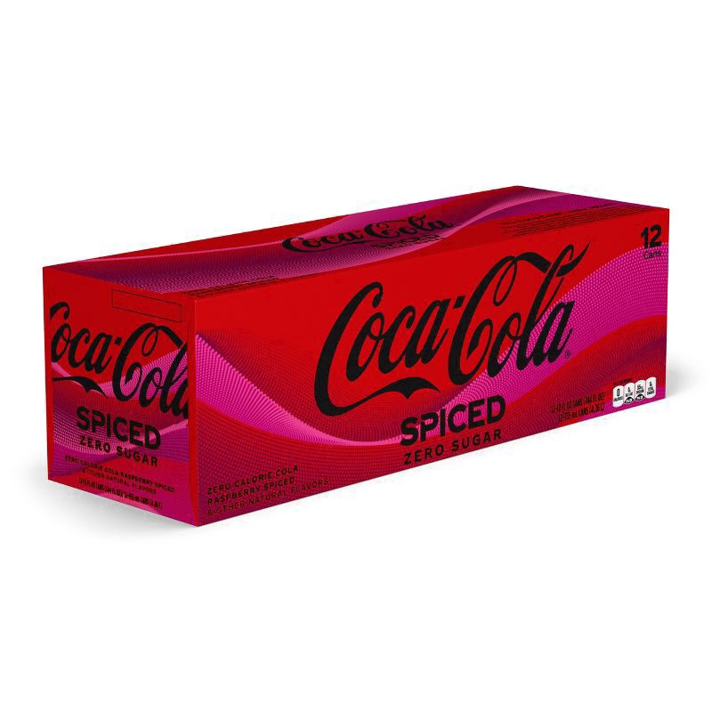slide 3 of 8, Coca-Cola Zero Sugar Zero Sugar Spiced Fridge Pack Cans - 12 ct; 12 fl oz, 12 ct; 12 fl oz