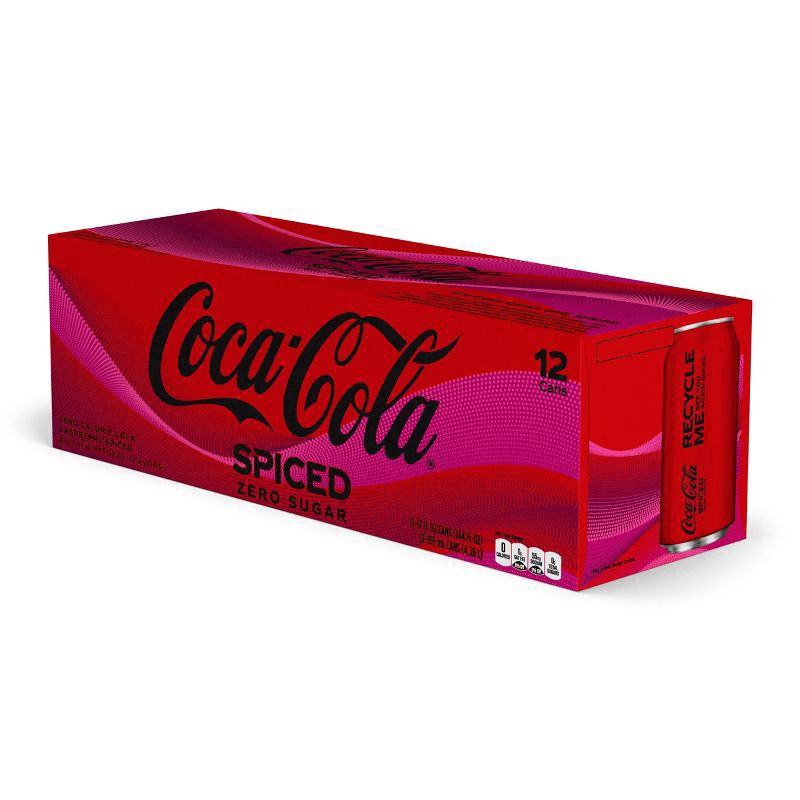 slide 4 of 8, Coca-Cola Zero Sugar Zero Sugar Spiced Fridge Pack Cans - 12 ct; 12 fl oz, 12 ct; 12 fl oz