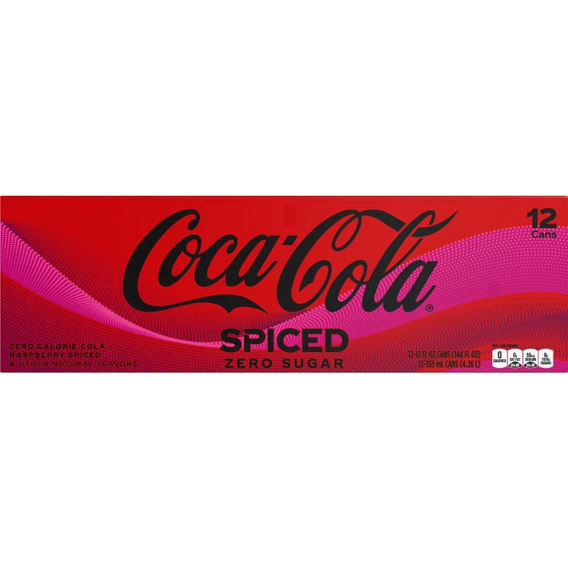 slide 5 of 8, Coca-Cola Zero Sugar Zero Sugar Spiced Fridge Pack Cans - 12 ct; 12 fl oz, 12 ct; 12 fl oz