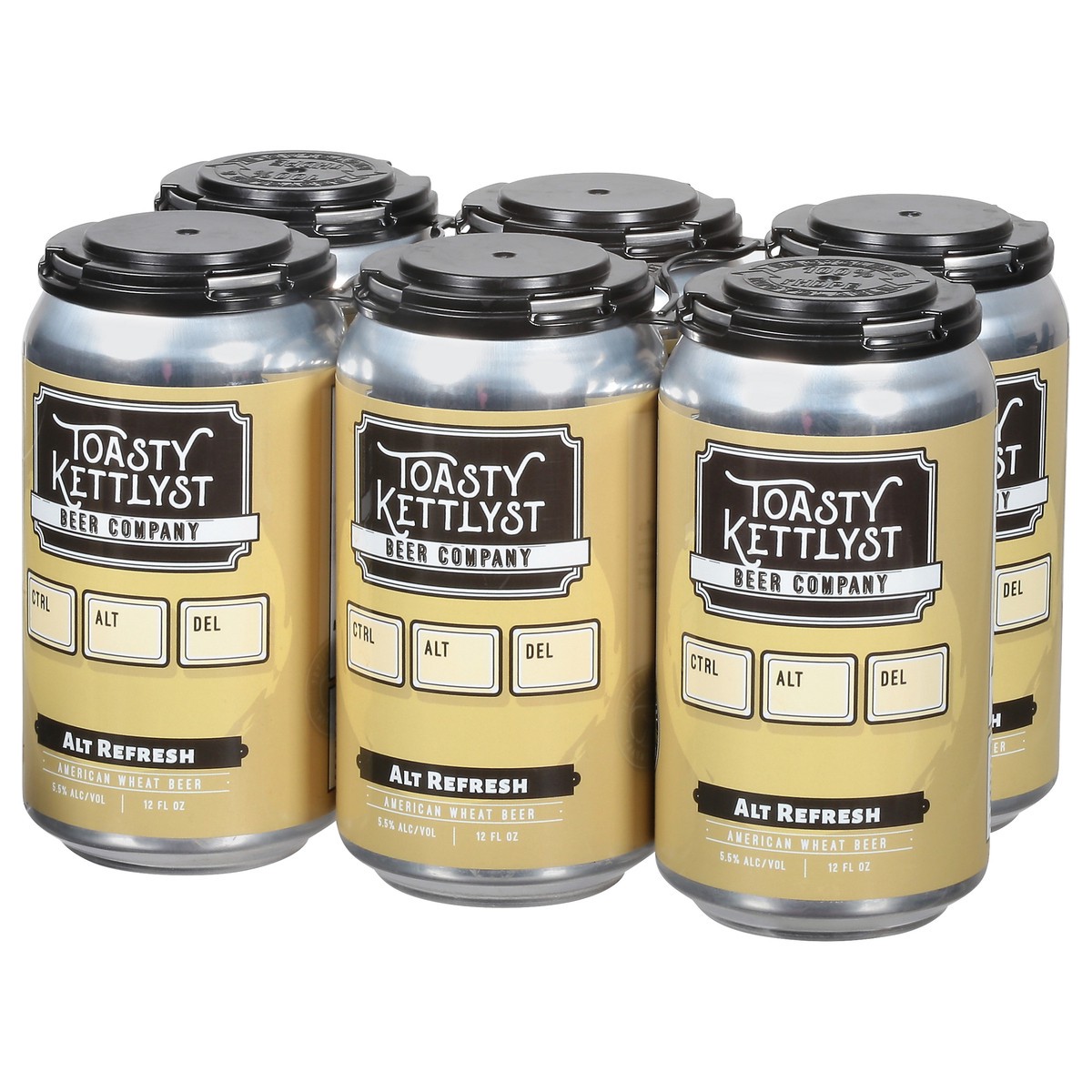 slide 4 of 4, Toasty Kettlyst Beer Company American Wheat Alt Refresh Beer 6 - 12 fl oz Cans, 6 ct