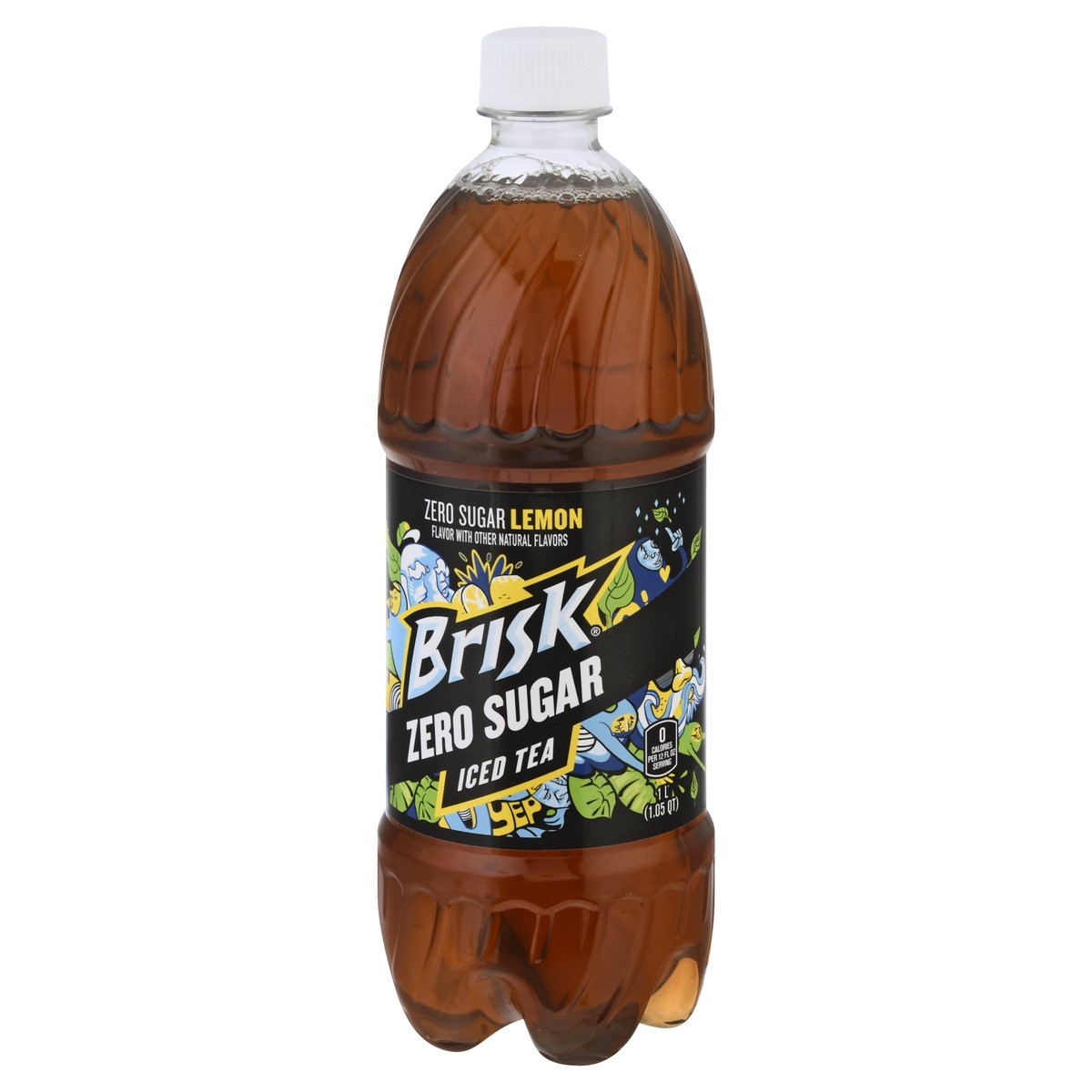 slide 2 of 10, Brisk Iced Tea Zero Sugar Lemon Flavor 1 L Bottle, 1.05 qt