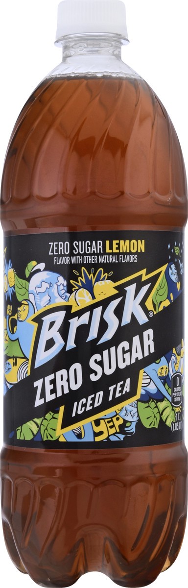 slide 4 of 10, Brisk Iced Tea Zero Sugar Lemon Flavor 1 L Bottle, 1.05 qt