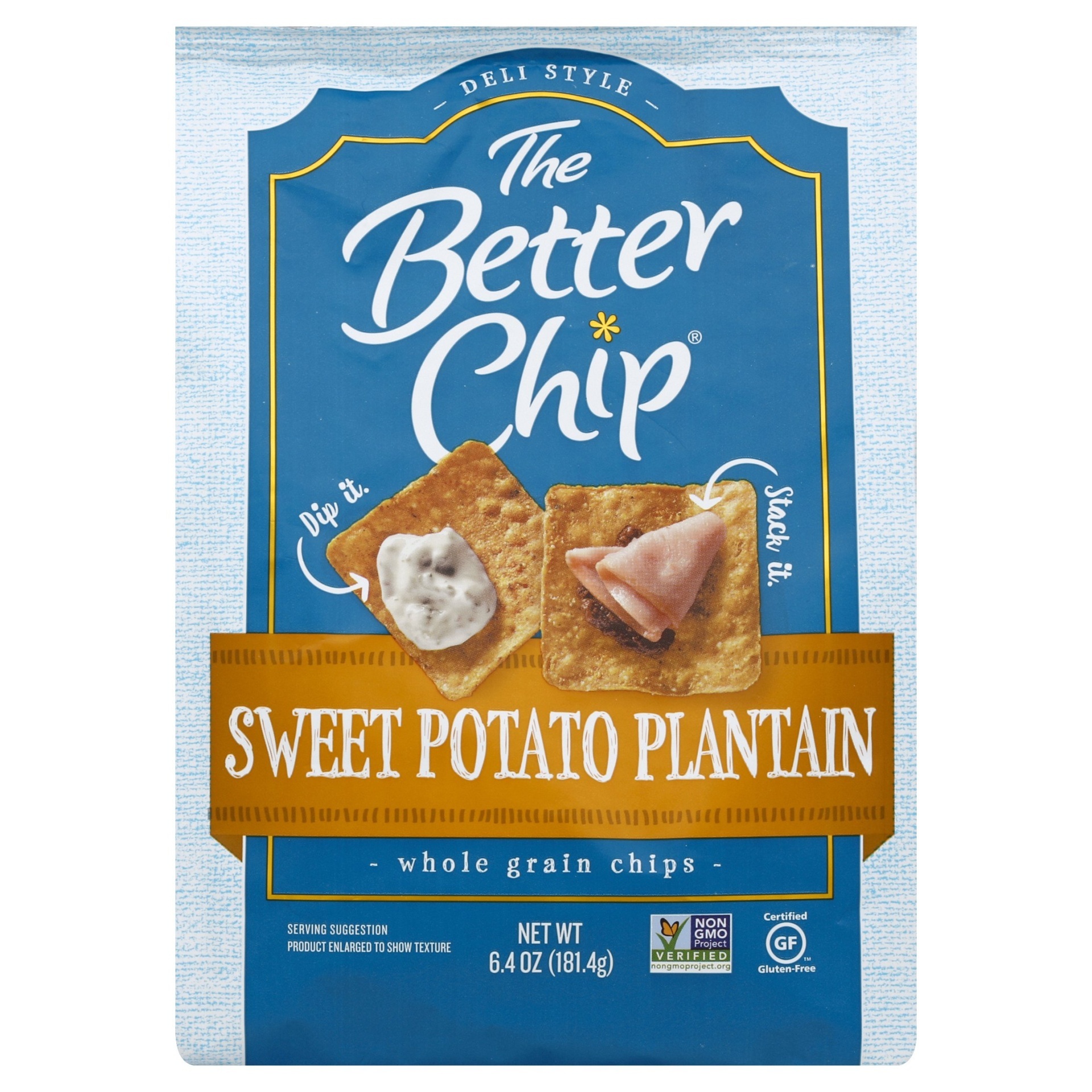 slide 1 of 8, The Better Chip Sweet Potato Plantain Whole Grain Chips, 6.4 oz