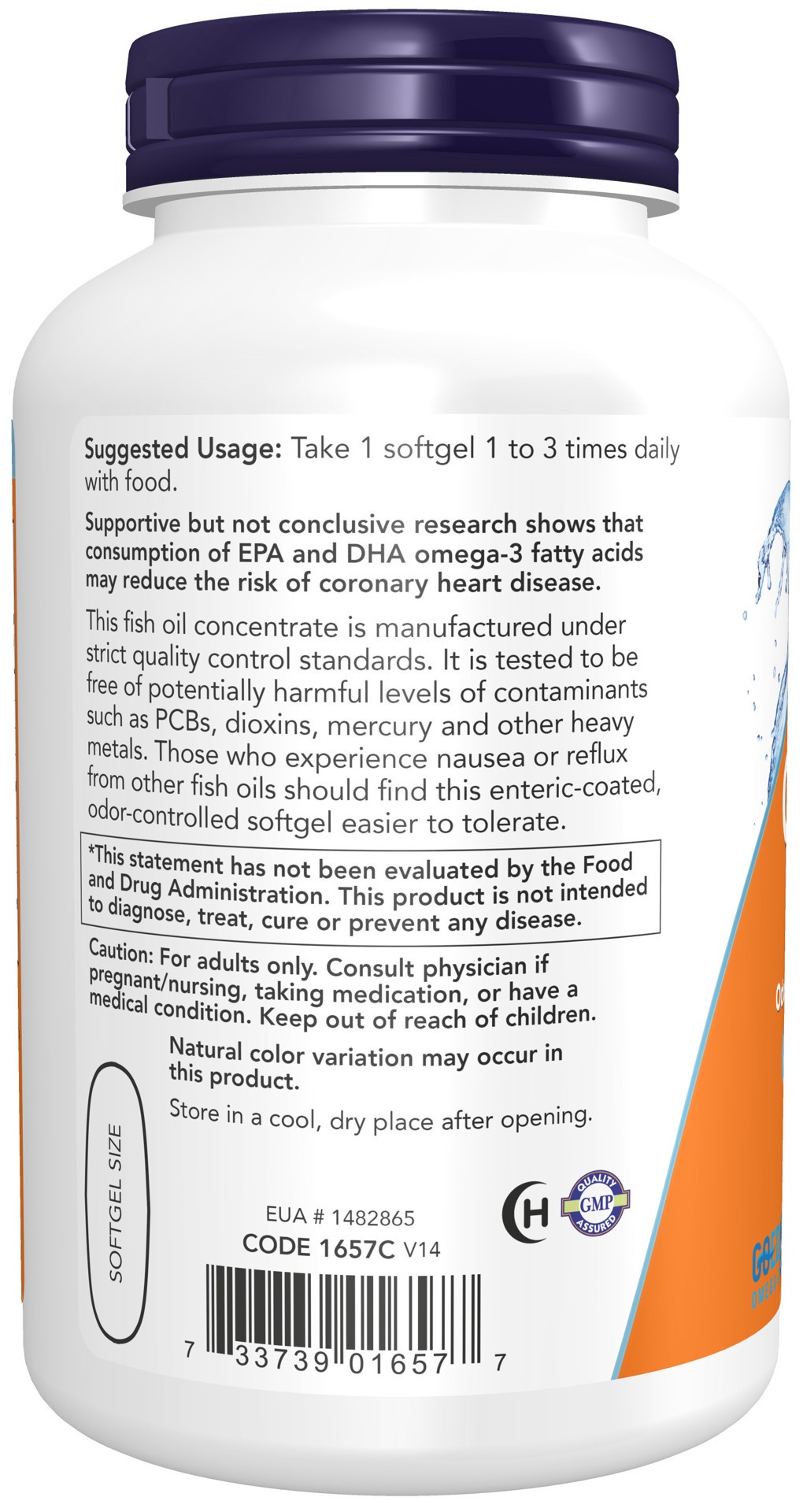 slide 2 of 4, NOW Omega-3, Molecularly Distilled & Enteric Coated - 180 Softgels, 180 ct
