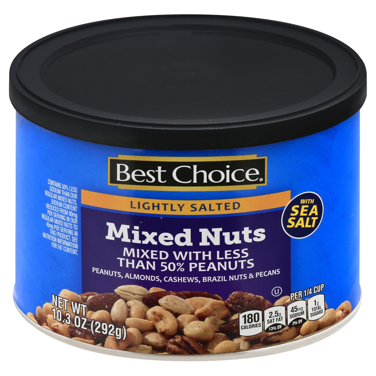 slide 1 of 1, Best Choice Lightly Salted Mixed Nuts with Peanuts, 10.3 oz