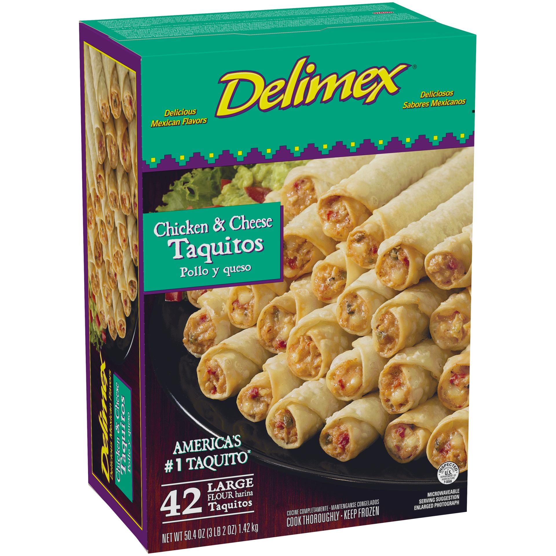 slide 2 of 6, Delimex Chicken & Cheese Taquitos, 42 ct