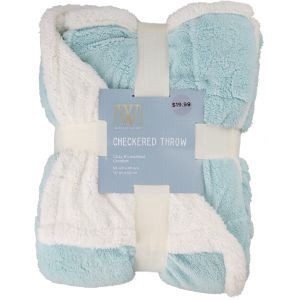 slide 1 of 1, Fall Fest Checkboard Sherpa Throw Blanket, Blue, 1 ct