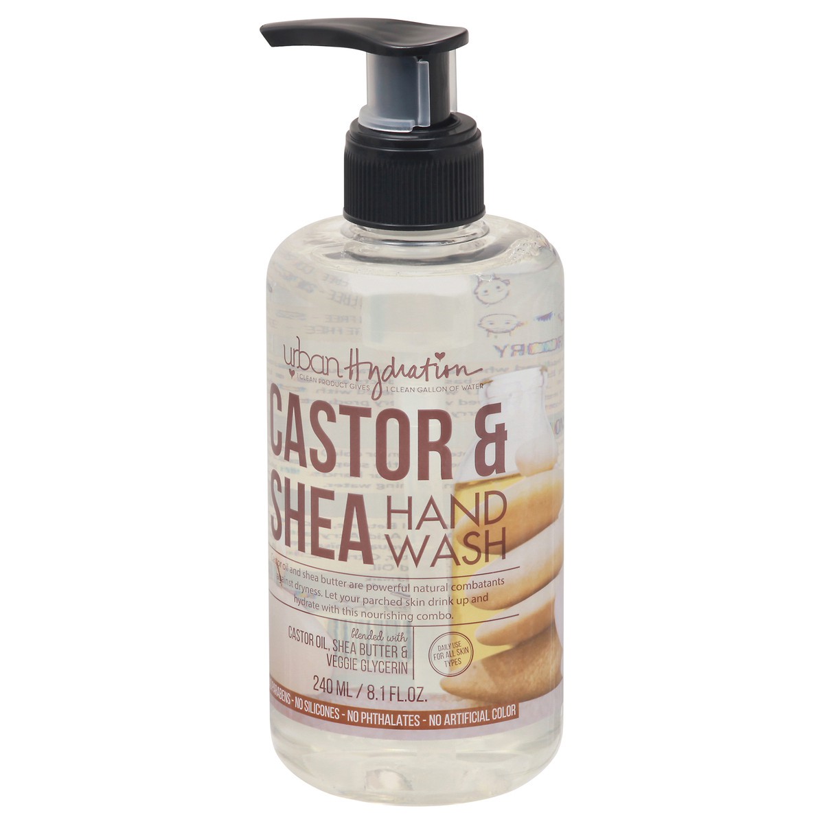 slide 4 of 11, Urban Hydration Castor & Shea Hand Wash 240 ml, 240 ml