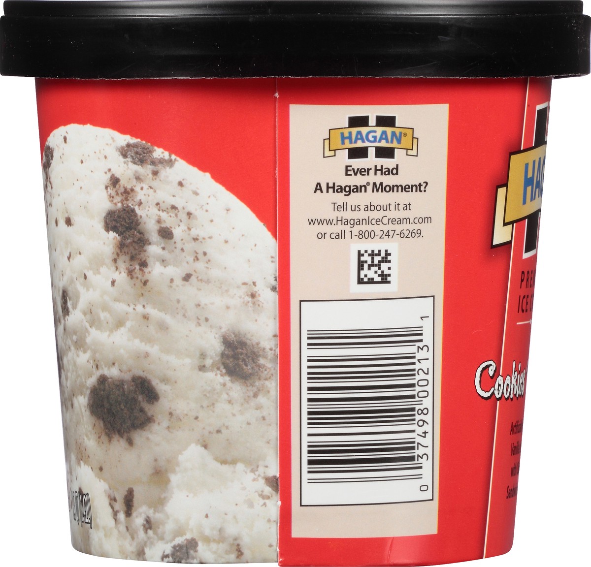 slide 9 of 10, Hagan Cookies 'N Cream Premium Ice Cream 1.5 qt. Tub, 1.42 liter