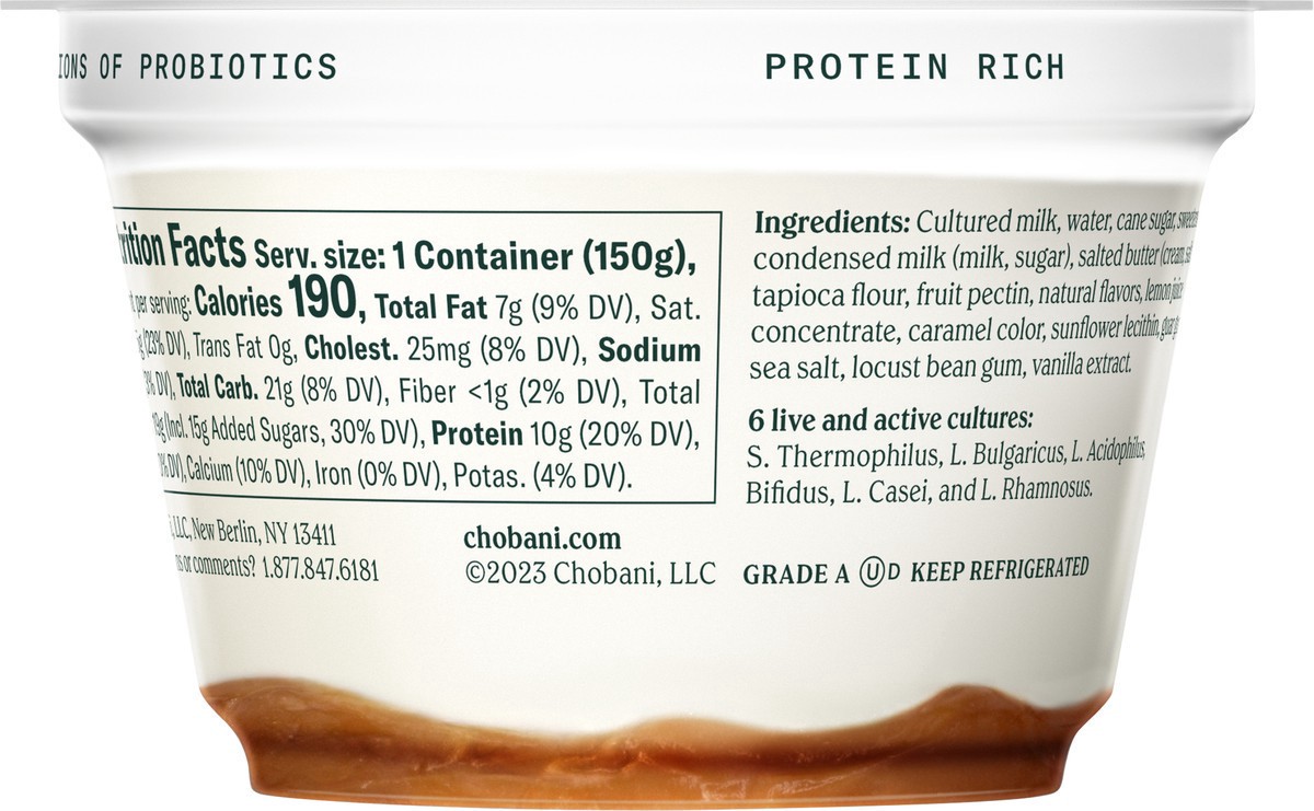 slide 5 of 13, Chobani Yogurt, Greek, Caramel Sundae, 5.3 oz