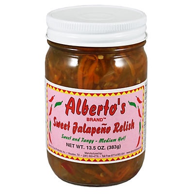 slide 1 of 1, Alberto's Albertos Sweet Jalapeno Relish Medium Hot, 13.5 oz