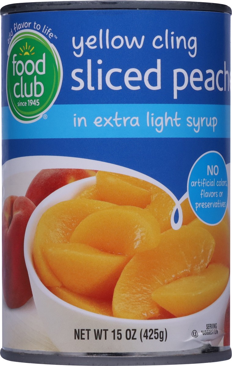 slide 3 of 13, Food Club Yellow Cling Sliced Peaches in Extra Light Syrup 15 oz, 15 oz