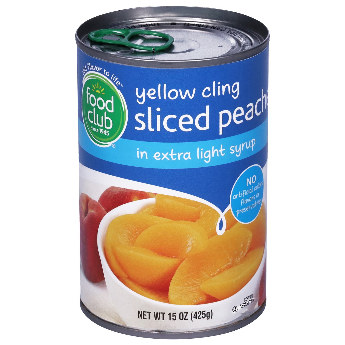 slide 1 of 13, Food Club Yellow Cling Sliced Peaches in Extra Light Syrup 15 oz, 15 oz