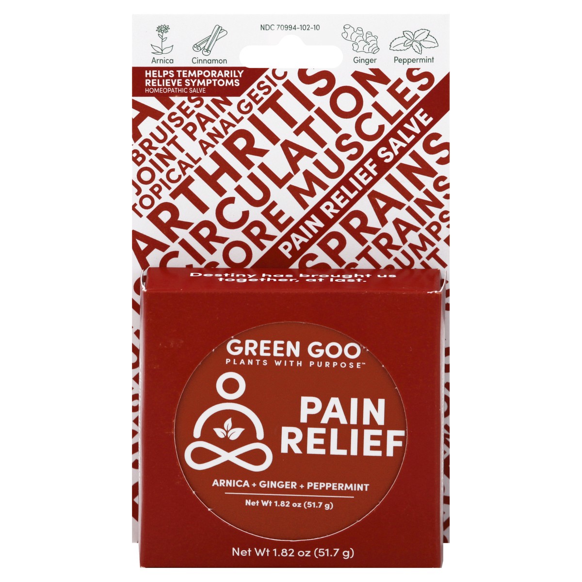 slide 1 of 9, Green Goo Large Pain Relief Tin, 1.82 oz