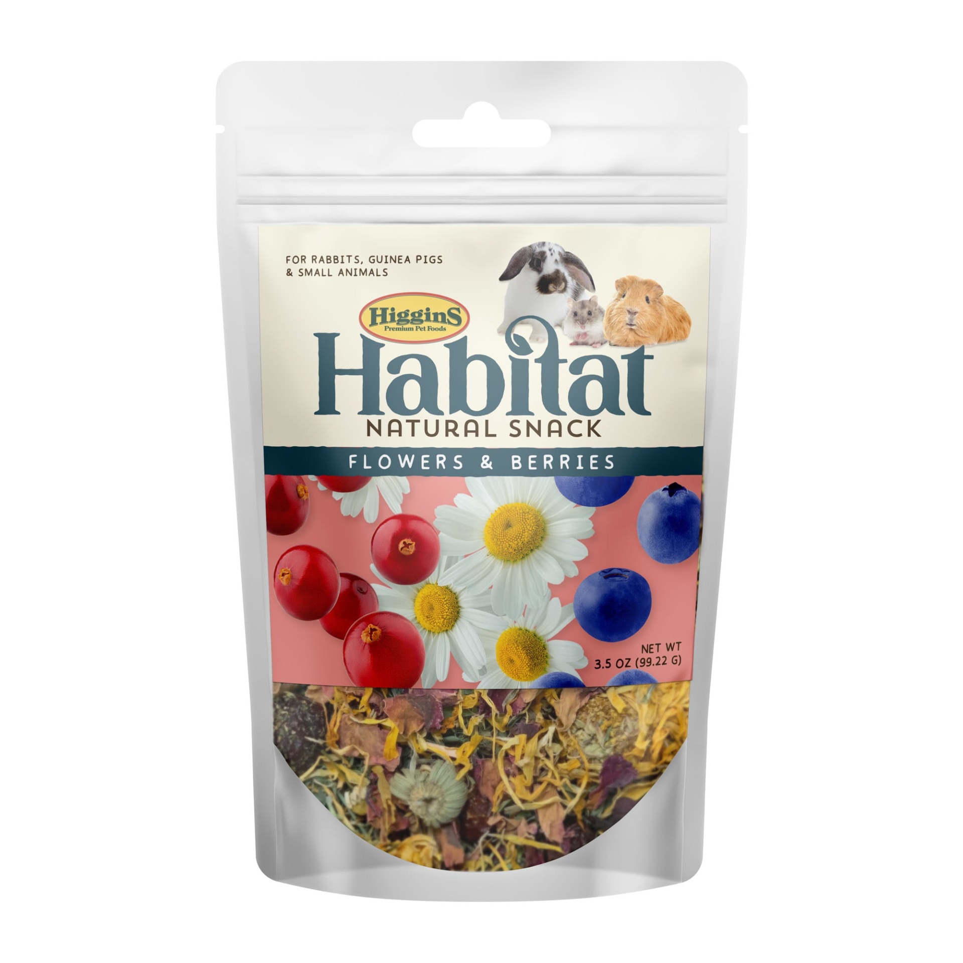 slide 1 of 1, Higgins Habitat Natural Snack Flowers & Berries Treats for Rabbit, 3.5 oz., 3.5 oz