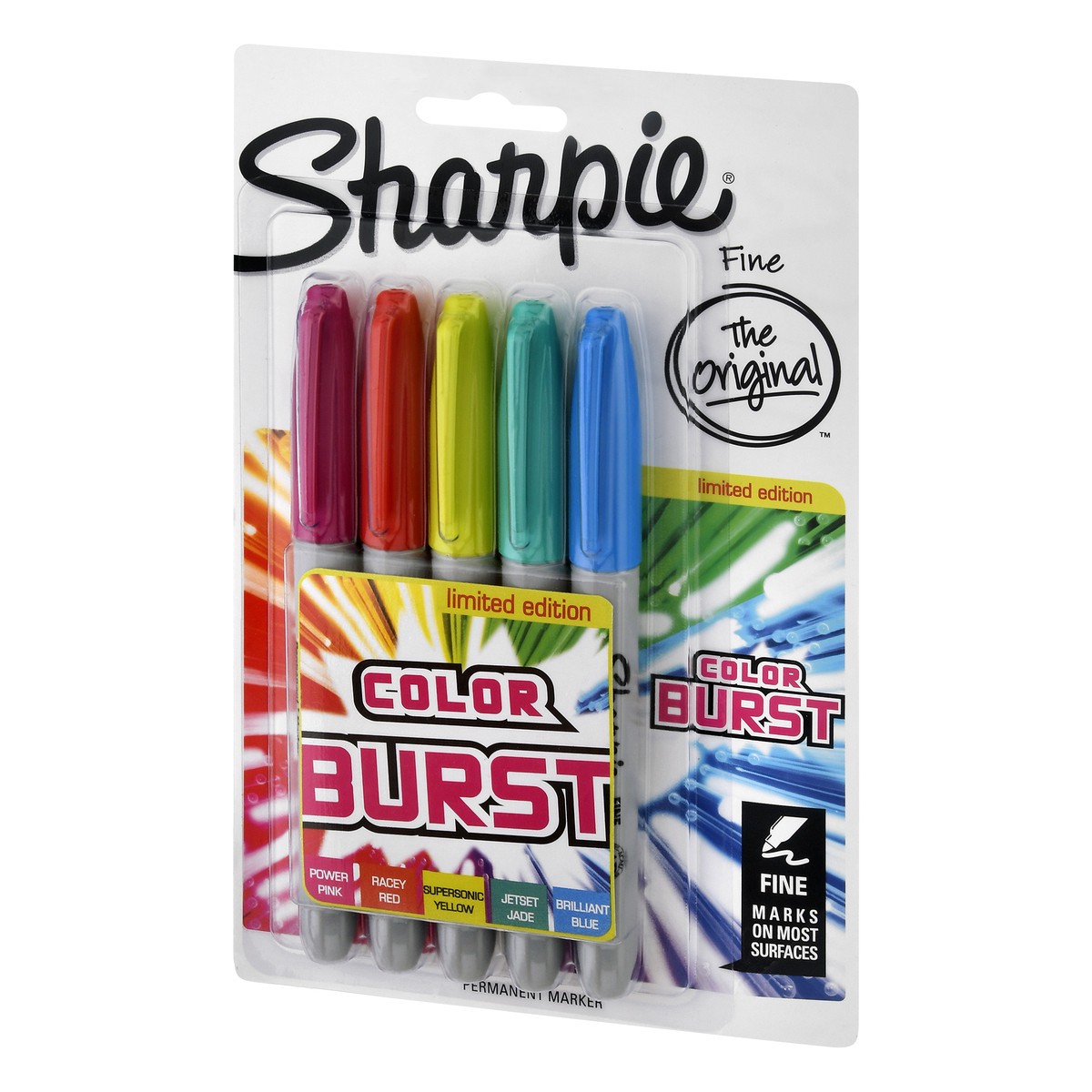 slide 1 of 8, Sharpie Fine Color Burst Permanent Marker 5 ea, 5 ct