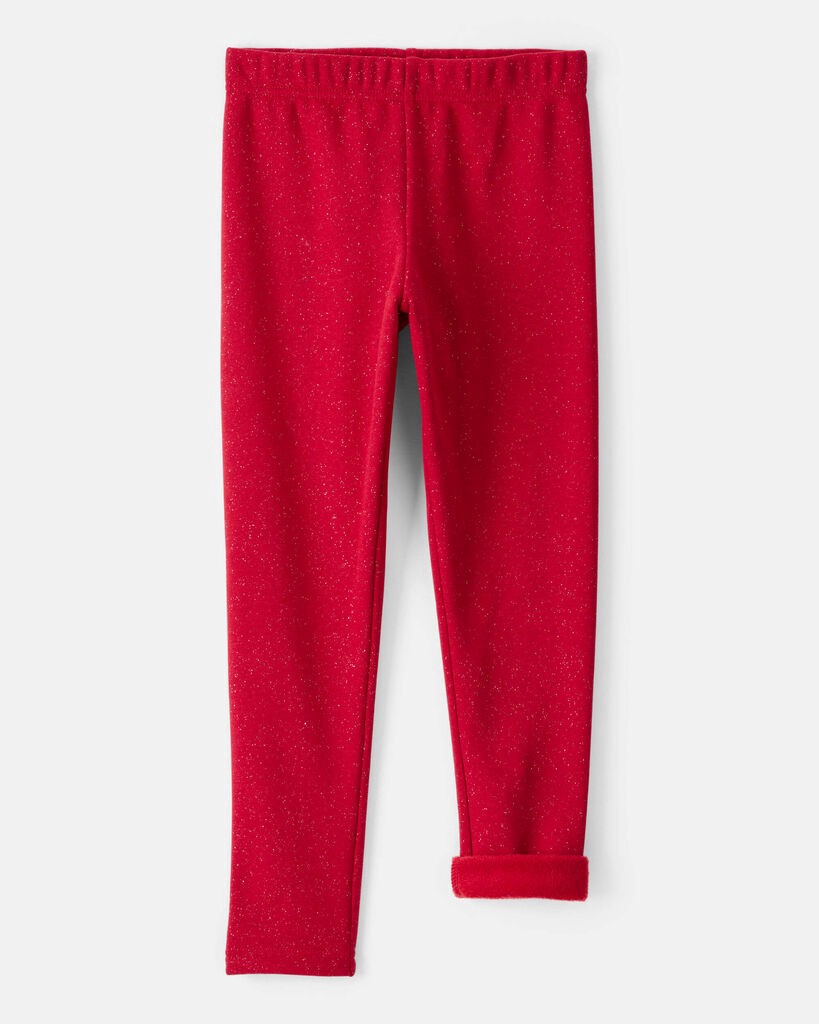 slide 2 of 4, Carter's Carters Girls Shimmer Cotton Pull-On Stretch Leggings - Red Red 12, 1 ct