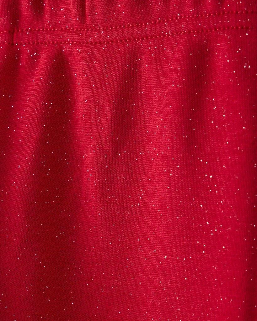 slide 4 of 4, Carter's Carters Girls Shimmer Cotton Pull-On Stretch Leggings - Red Red 12, 1 ct