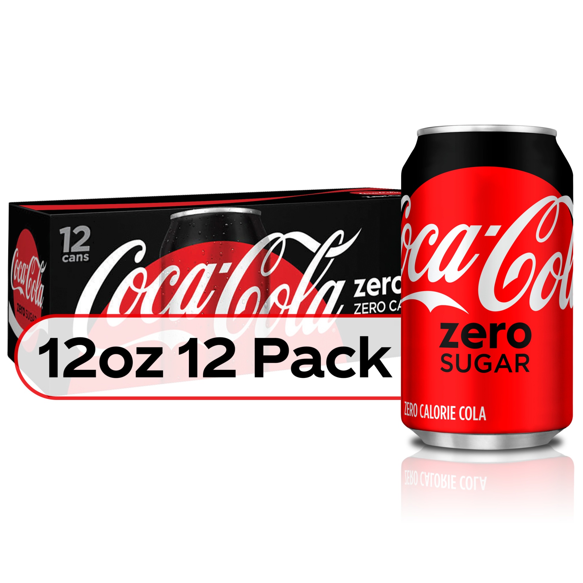 slide 1 of 5, Coca-Cola Cola Zero Sugar Fridge Pack, 12 ct; 12 fl oz
