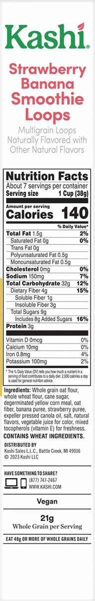 slide 11 of 12, Kashi Breakfast Cereal Strawberry Banana Smoothie Loops, 10 oz, 10 oz