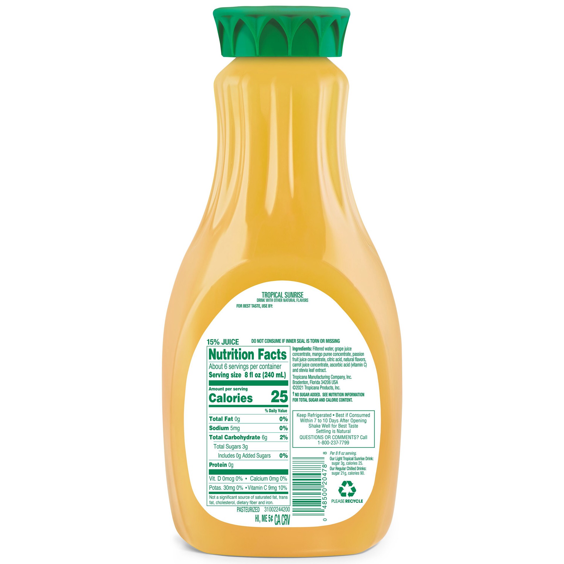 slide 2 of 2, Tropicana Light Tropical Sunrise Drink, 52 oz