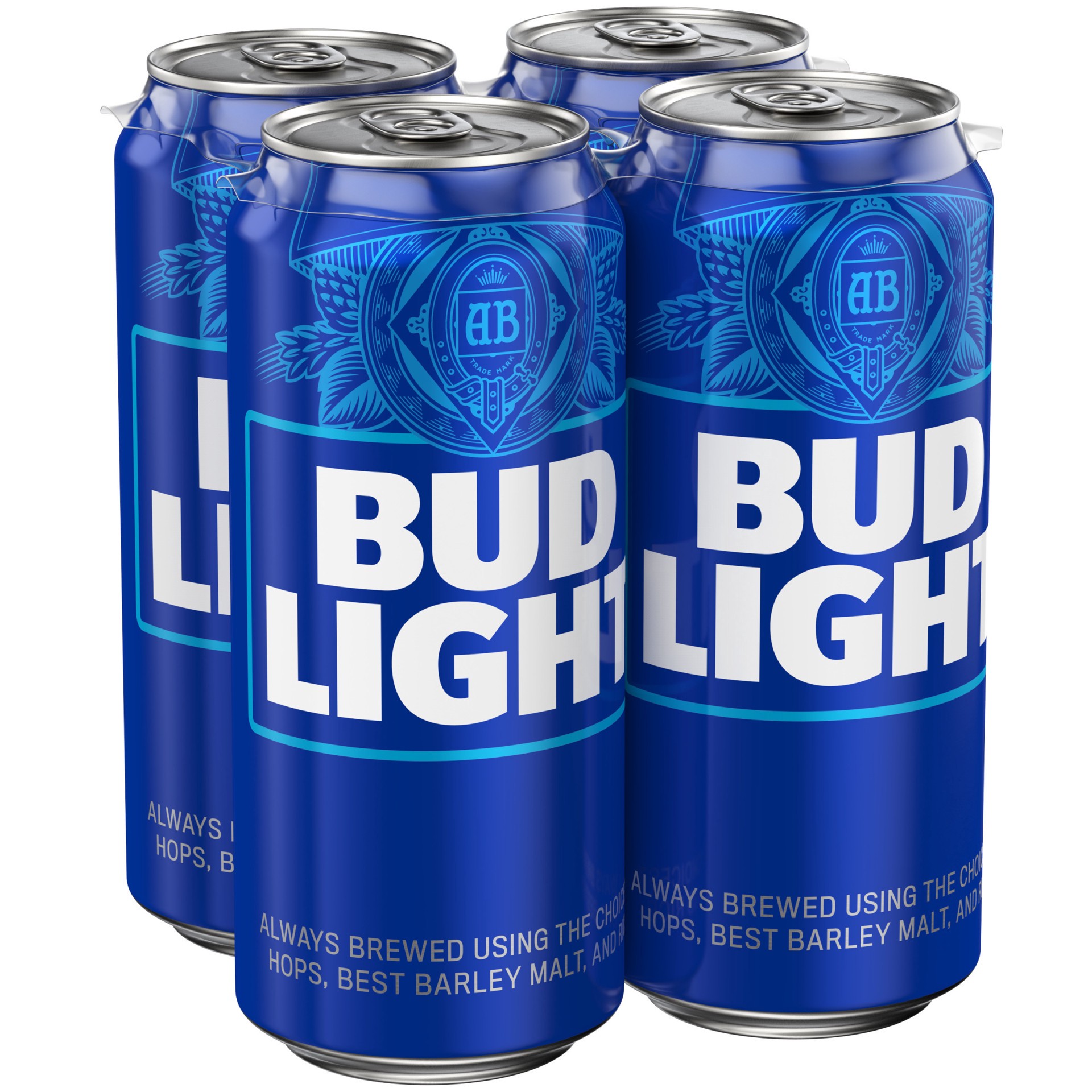 slide 1 of 7, Bud Light Beer, 4 Pack 16 fl. oz. Cans, 4 pt