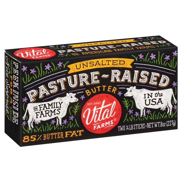 slide 2 of 17, Vital Farms Pasture Raised Unsalted Butter, 8 oz