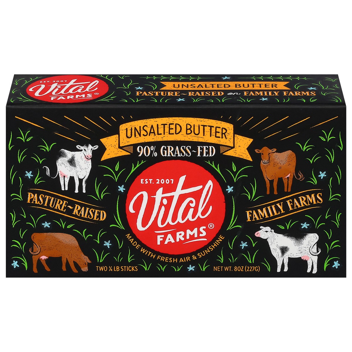 slide 1 of 17, Vital Farms Unsalted Butter 2 - 0.25 lb Sticks, 2 ct