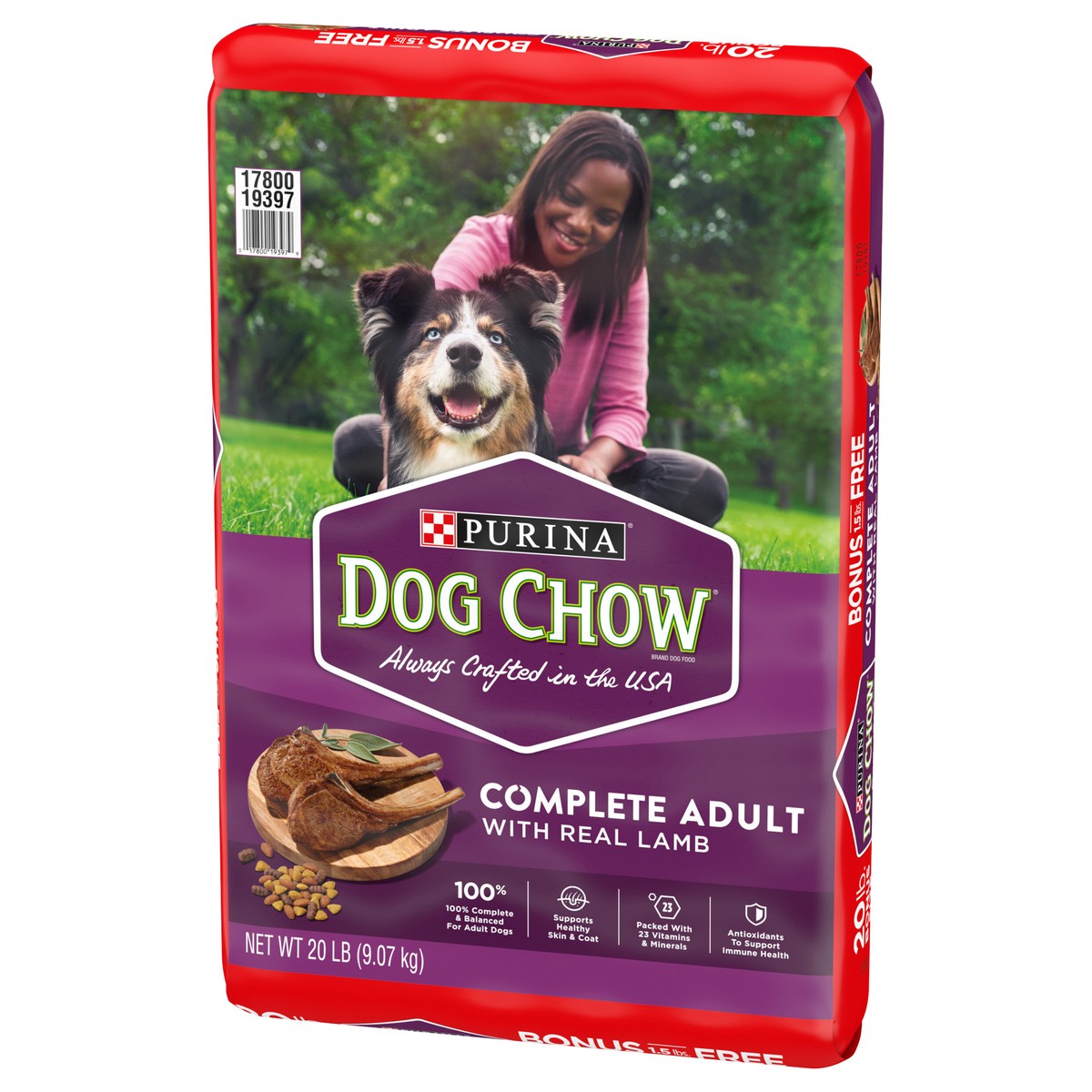 slide 2 of 9, Purina Dog Chow Complete Lamb Bonus Bag, 20 lb